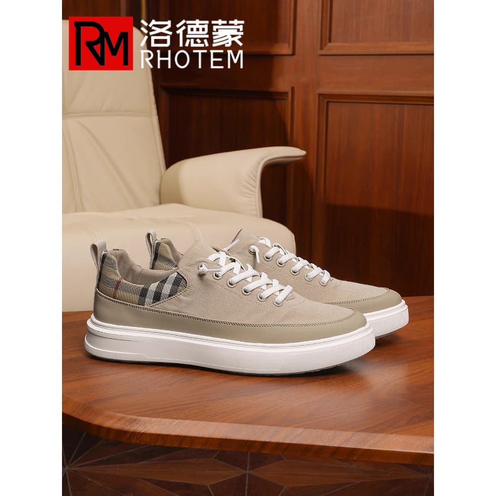 Homens High-End marca sapatos de pano de um Pedal 2026 verão novo estilo respirável leve Retro Casual tênis de lona