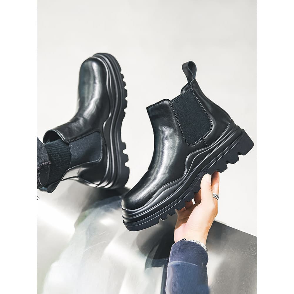 Homens primavera novo estilo Martin sapatos estilo britânico Chelsea botas masculinas sapatos de alta qualidade dedo do