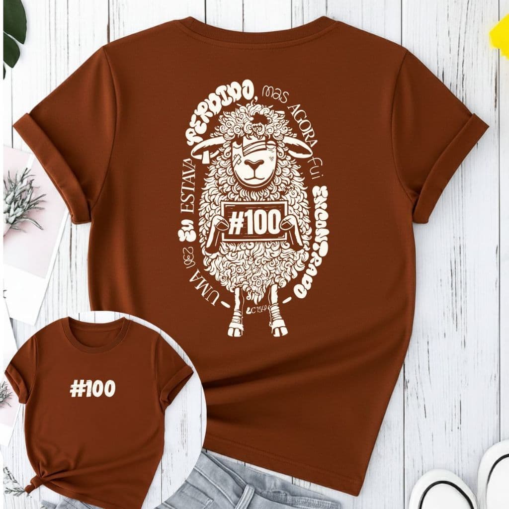 Camiseta Camisa Blusa Unissex Parábola Ovelha Perdida Moda Cristã Fé Igreja Religiosa Envio Imediato Confortável Aldogão