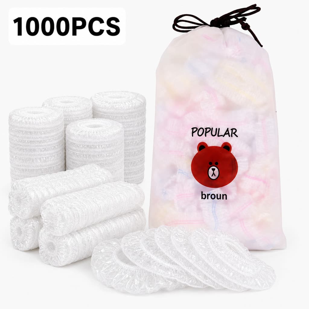 Capas Elásticas Descartáveis Para Alimentos (1000 Contagens) – Protetores Transparentes Pratos , Tigelas E Frutas Tampas