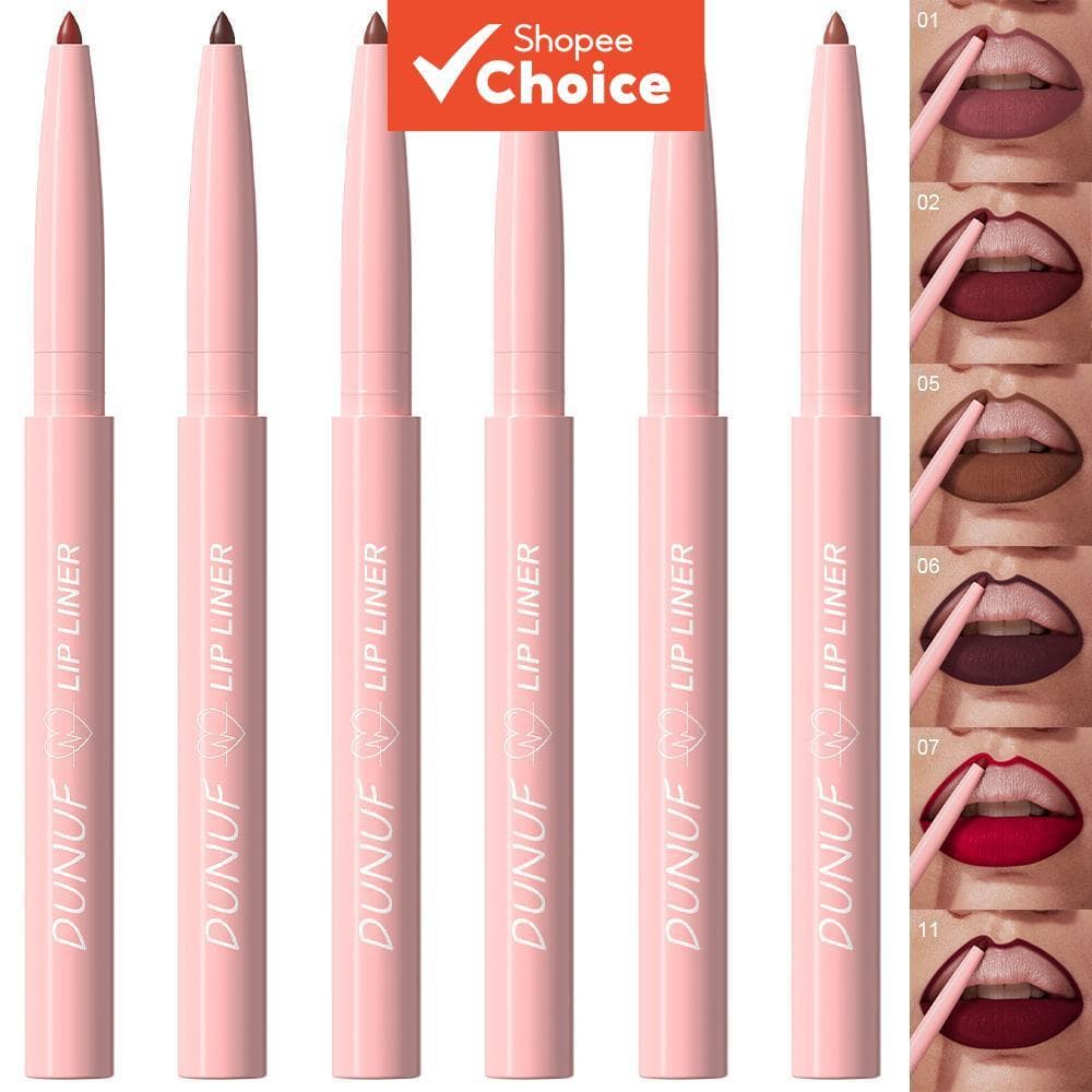 Conjunto de 6 Lápis Delineador Labial à Prova D'água, Acabamento Fosco, Alta Pigmentação, Efeito Plump, Kit de