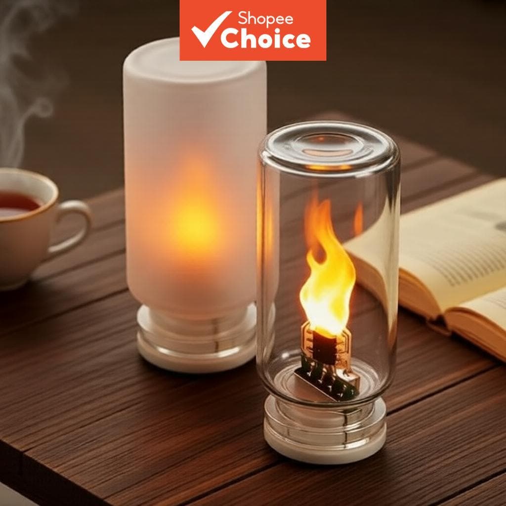 2 Unidades De Luz USB Chama Cintilante LED Noturna Vela De Vidro Fosco Controle De Toque Lâmpada De Humor Para Carro