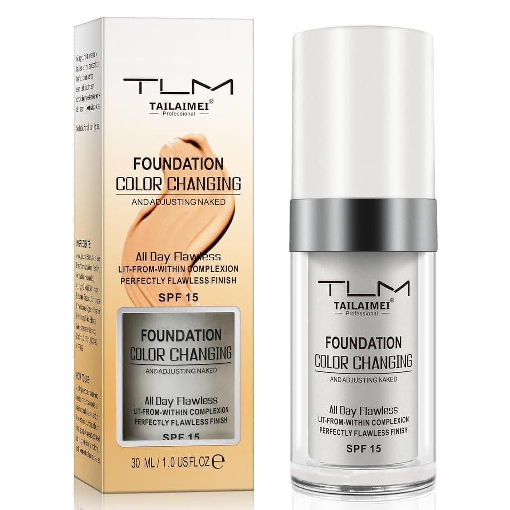 Base de Maquiagem 30ML com Mudança de Cor para Tom de Quente, Naturalmente Misturável, Hidratante, de Longa Duração