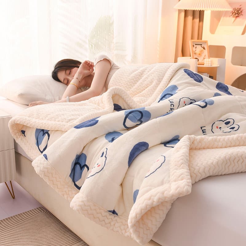 W inverno três camadas acolchoado leite velo cobertor nap Break engrossado cobertor colcha Babe velo único duplo B
