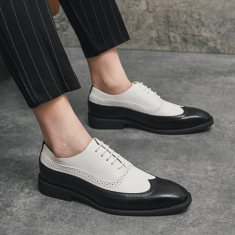 Brock sapatos de couro masculino negócios Formal terno terno sapatos de couro esculpido sapatos casuais masculinos estil