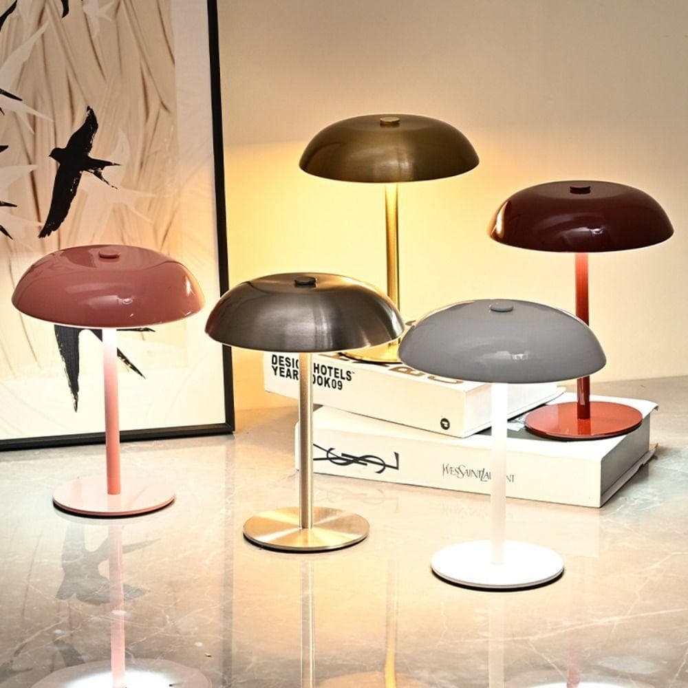 Candeeiro De Mesa Cogumelo  , Luzes De 3 Cores , Luz LED Regulável Continuamente , Abajur De Cabeceira De Metal