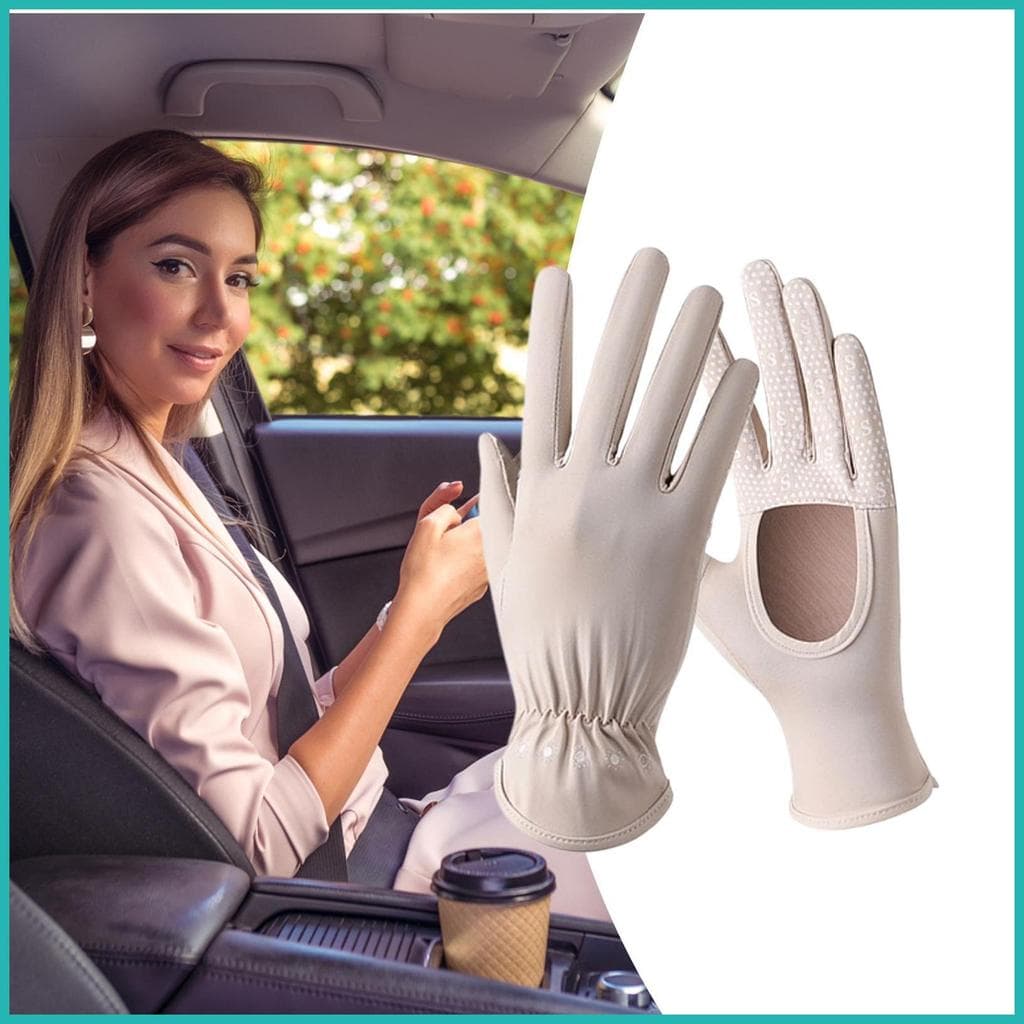Luvas UV Para Dirigir Dedo Cheio Proteção Solar De Condução Gelo Seda Touchscreen Mão Capa Xiomiwbr