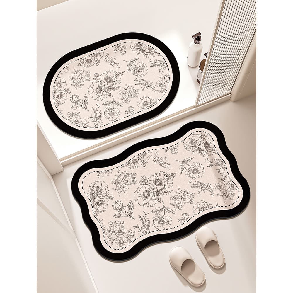Tapetes de banheiro Diatom lama antiderrapante absorvente almofada macia banheiro cozinha pés tapetes porta do banheiro