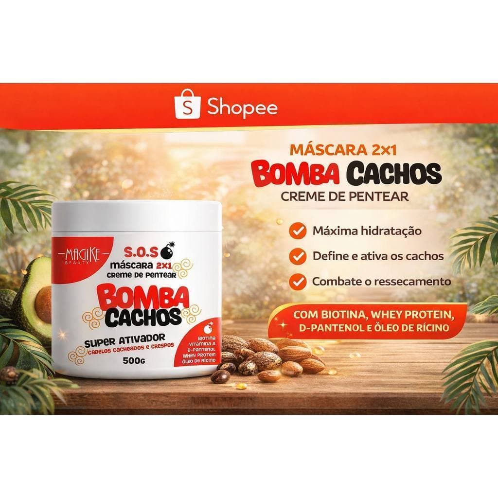 Mascara Bomba cachos 2 em 1 Ativados de cachos hidratação profunda definição