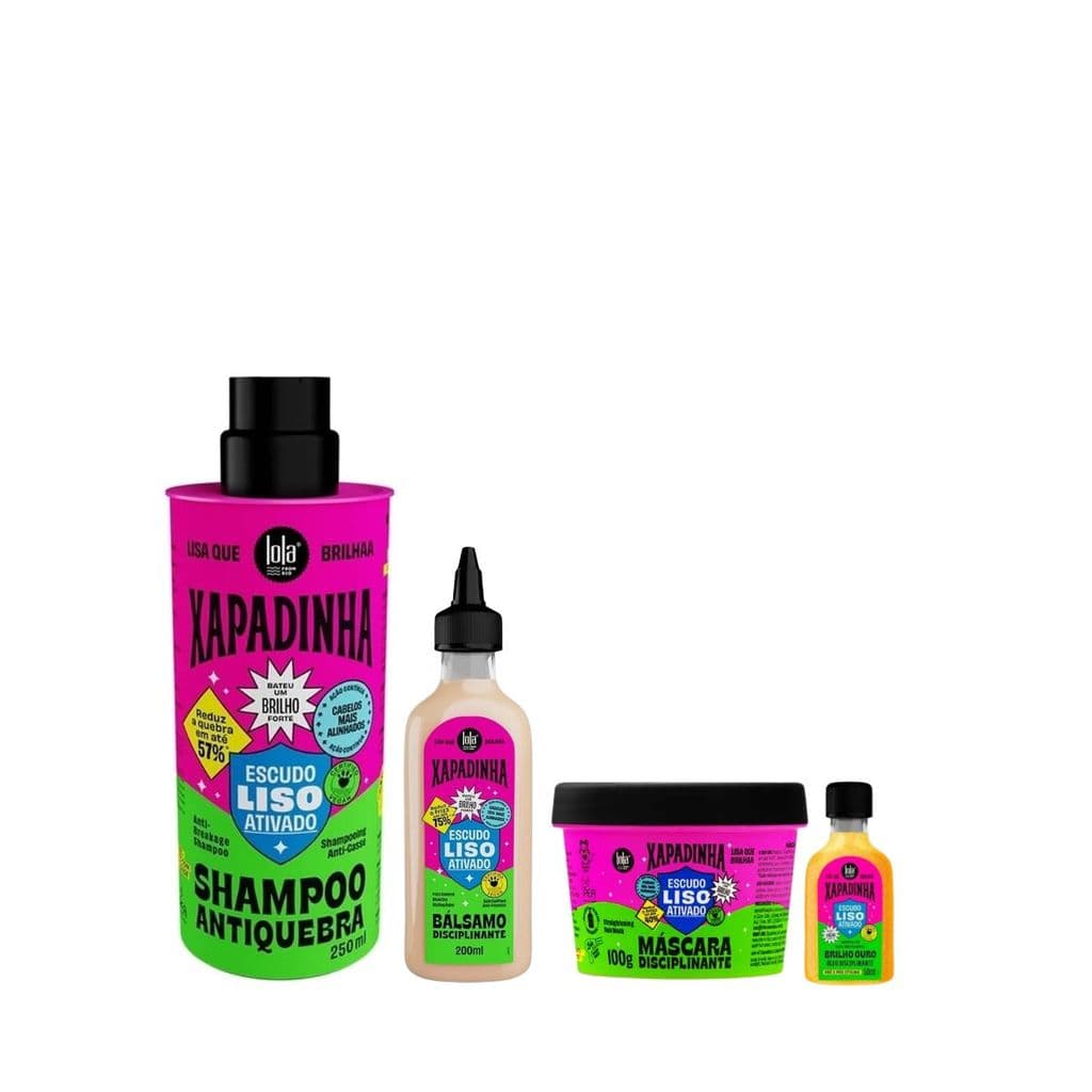 Kit Xapadinha Shampoo 250ml, Balsamo 200ml, Mascara 100ml e Oleo 50ml - Lola Cosmetics