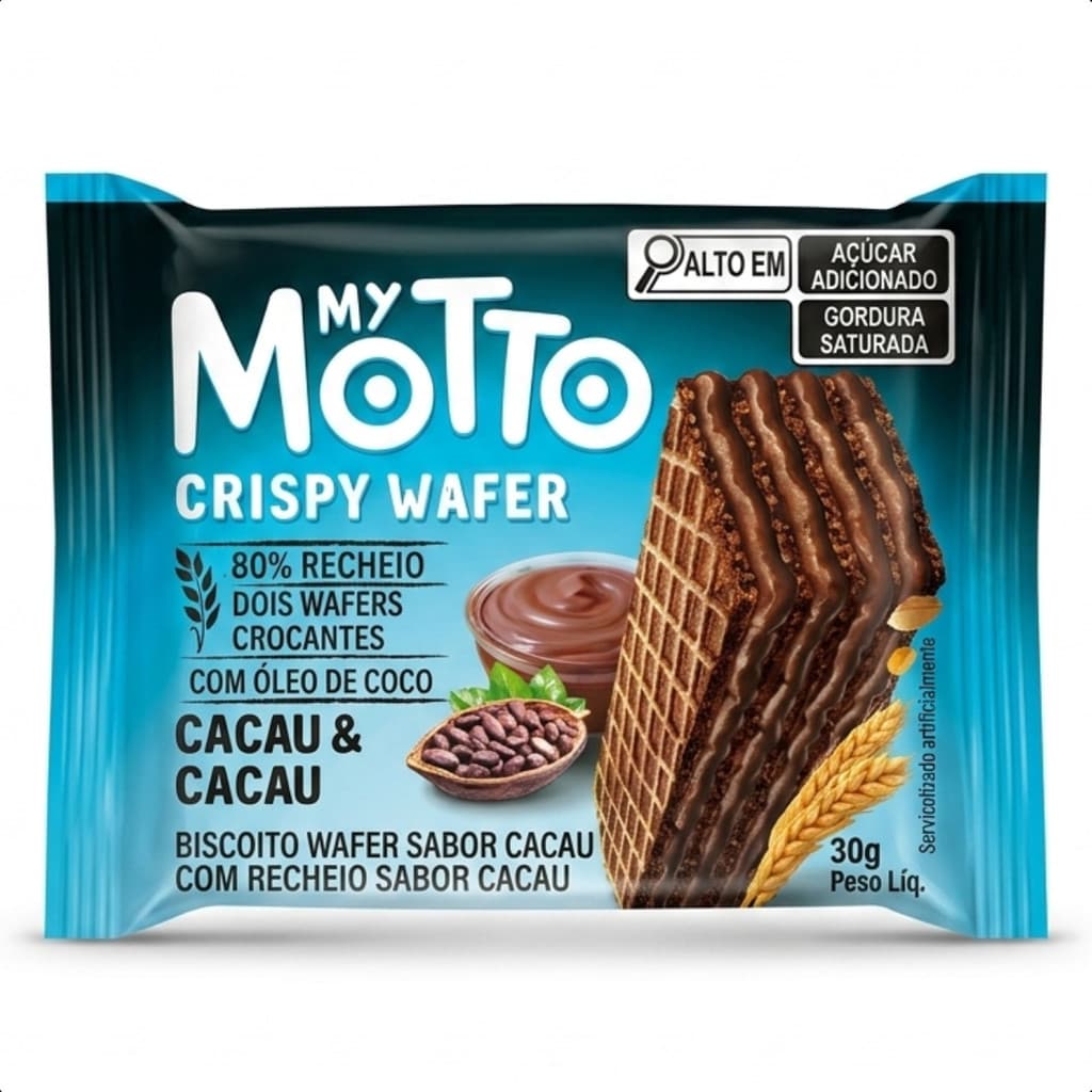 Biscoito Motto Waffer Cocoa and Cocoa 30g