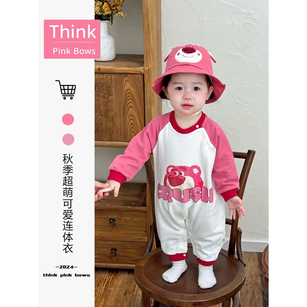 Bebê primavera roupas Super bonito macacão bonito macacão bebê primavera Outing roupas moda de manga comprida bebê macac