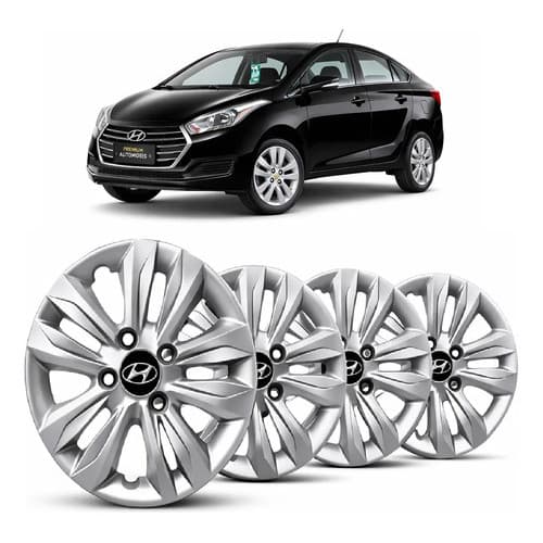 Jogo 4 Calotas Aro 15 Hb20 Hatch Sedan 2016 2017 2018 Prata