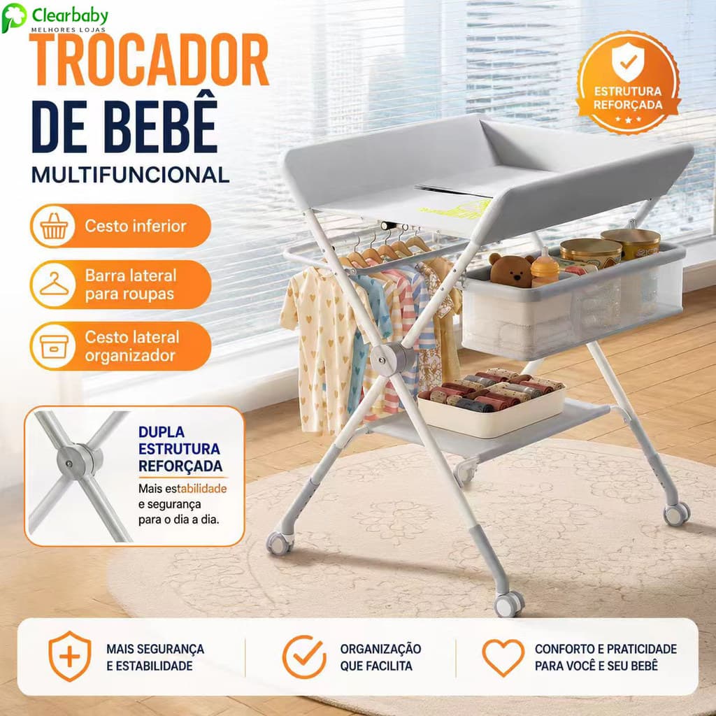 Tapete Trocador De Bebê Portátil Impermeável Dobrável Ajustável Para Berço Ideal Para Troca De Fraldas Massagem Viagens