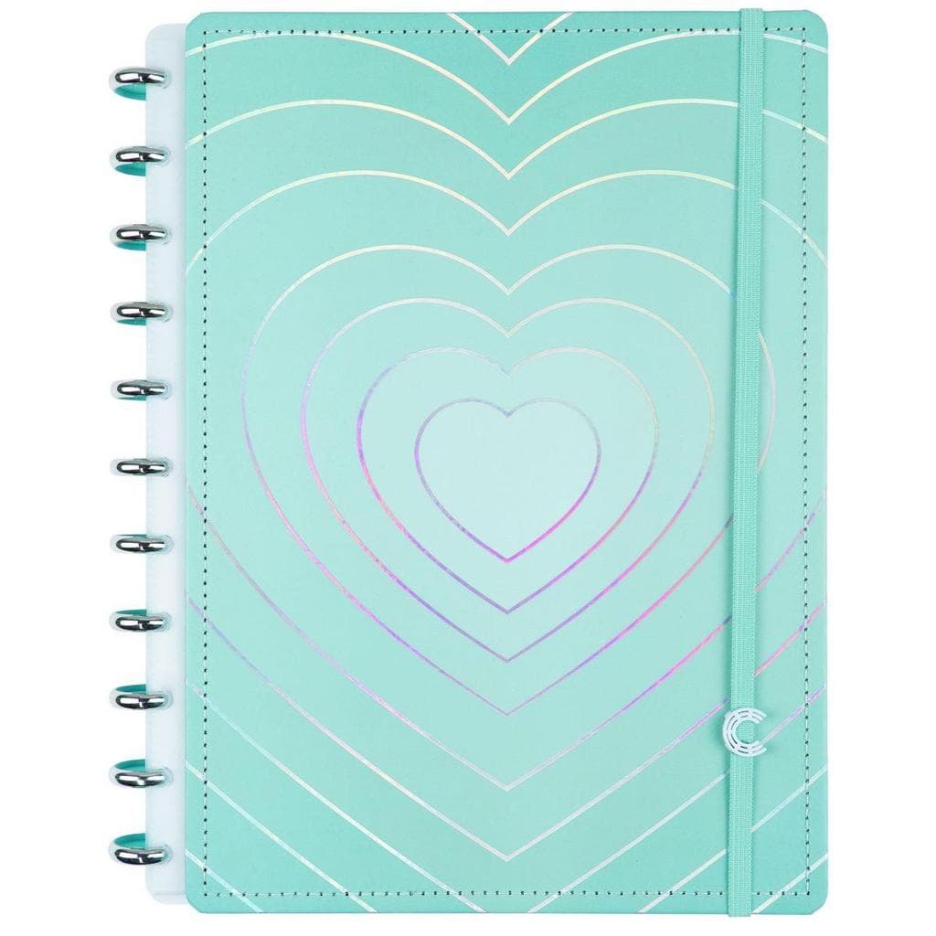 Caderno Inteligente Grande Turquoise Love 80 fls. 215 mm x 280 mm - Caderno Inteligente