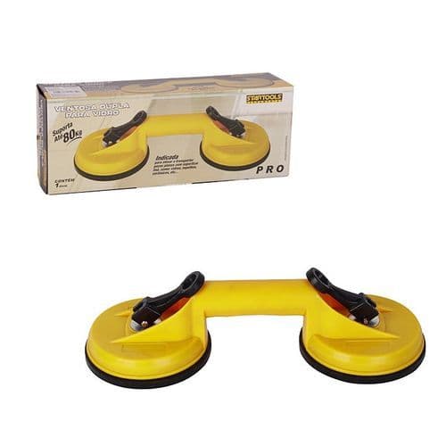 Ventosa Dupla Resistente Suporte Vidro Pesado 80kg Aplicacao Facil Amarela