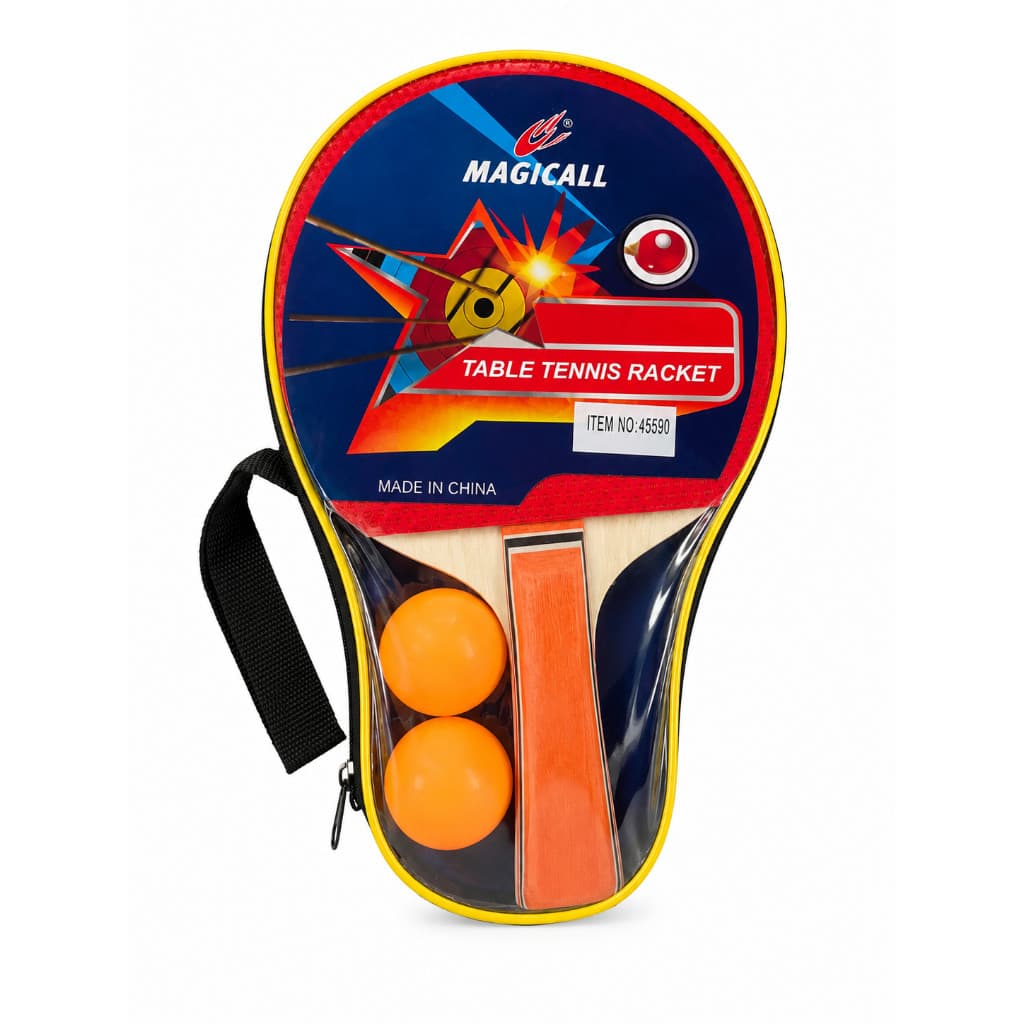 Kit Raquete de Tênis de Mesa Ping Pong com 2 Bolinhas e Capa Protetora