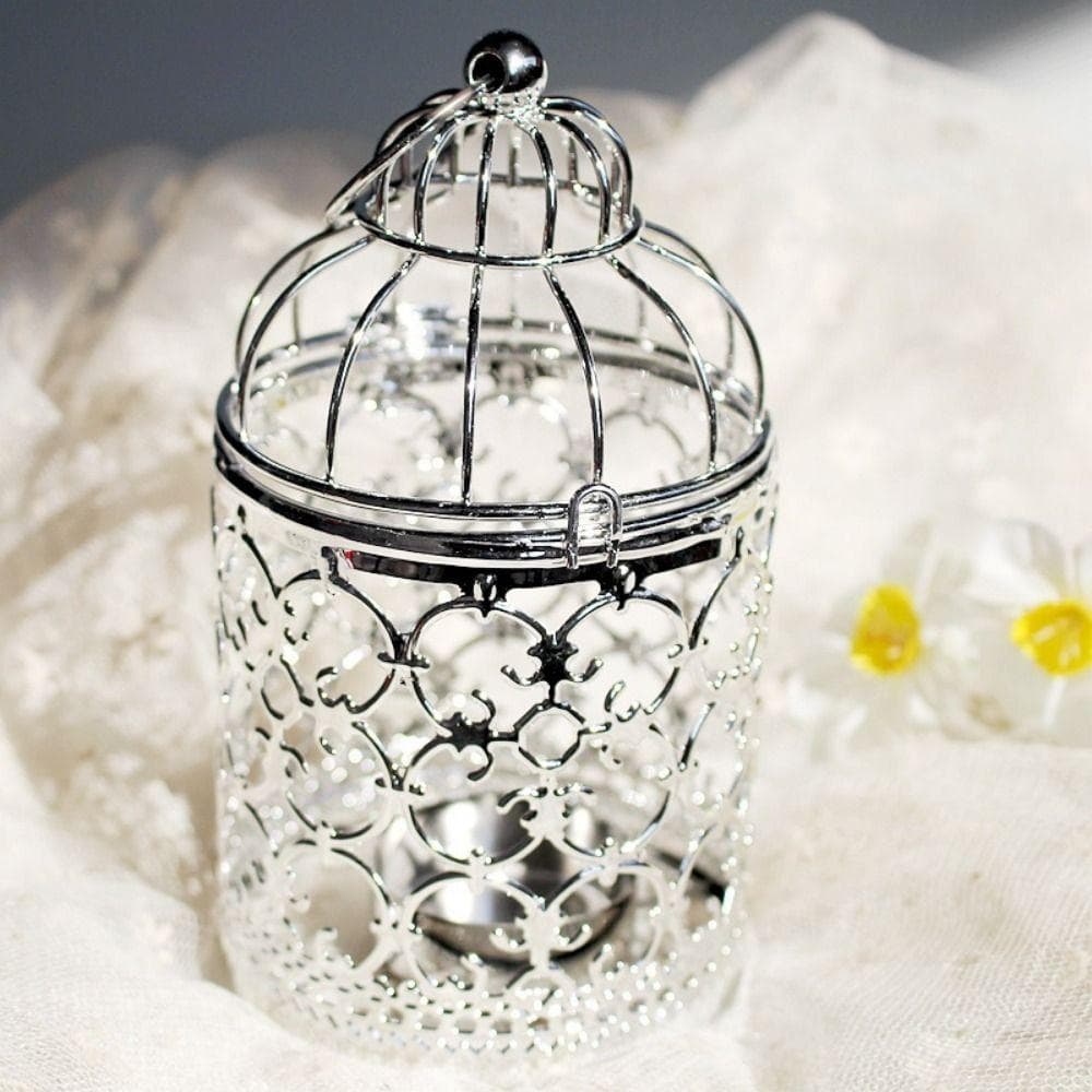 Lanterna De Pássaro TEVO Tealight , Suporte De Vela Requintado De Gaiola De Arte Em Ferro , Castiçal Decorativo De Metal