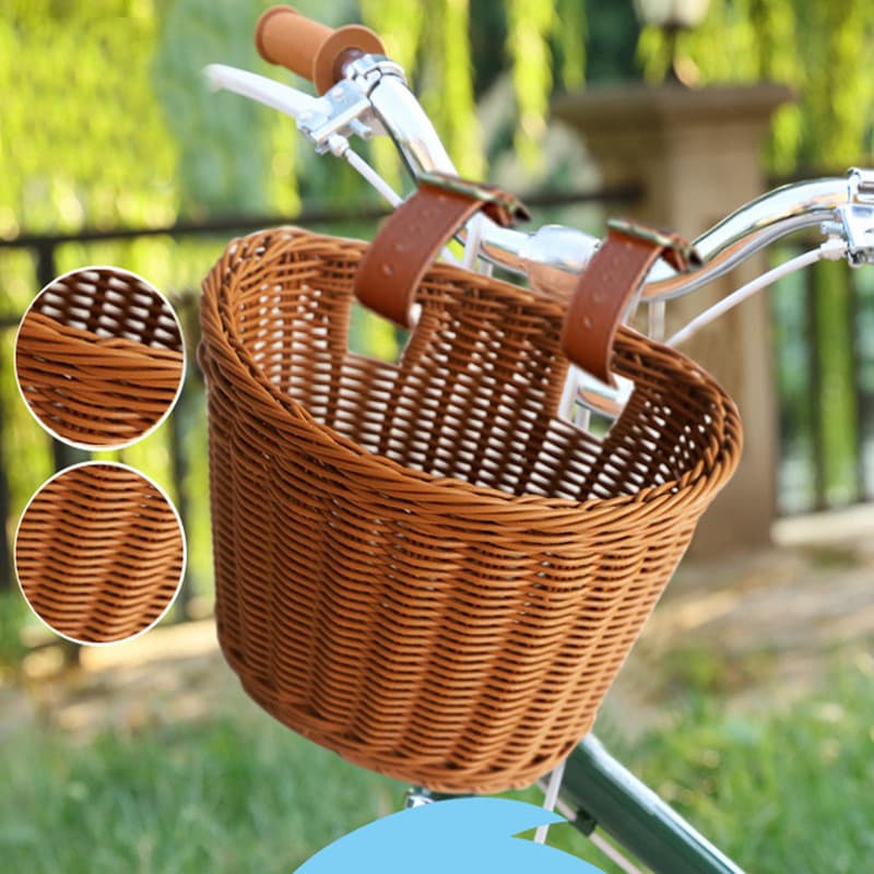 Imitação de Rattan cesta de armazenamento de plástico Scooter Walker cesta de bicicleta das crianças cesta de vegetais t