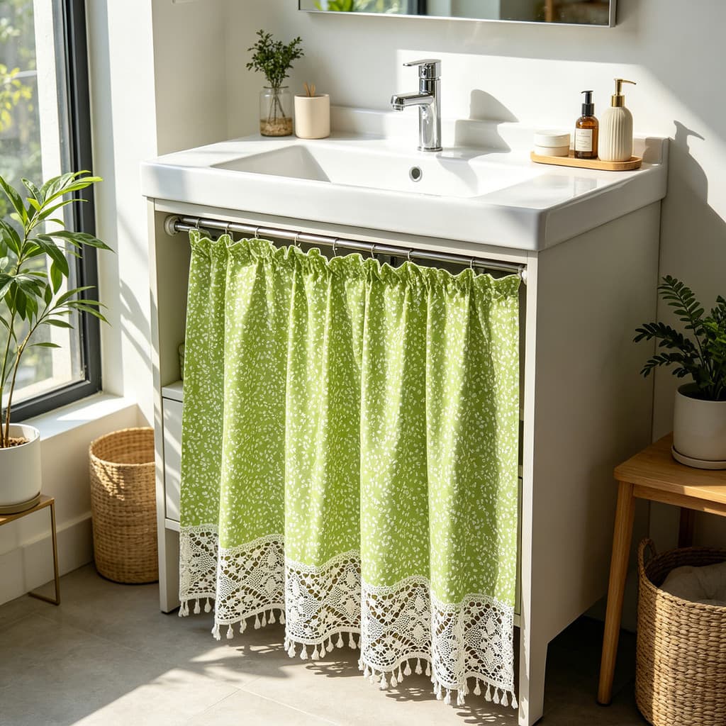 Primavera Folhas Cortina Curta Emenda Macrame Boho Janela Valance Puxar Fita Plissada Semi Toppers Com Borlas Gabinete B