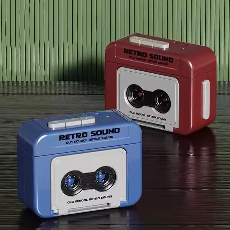 Gravador Retro Mini Portátil Diversão Caixa De Música Com Som Descompressão Ornamento Chaveiro Mochila Pequeno Pingente