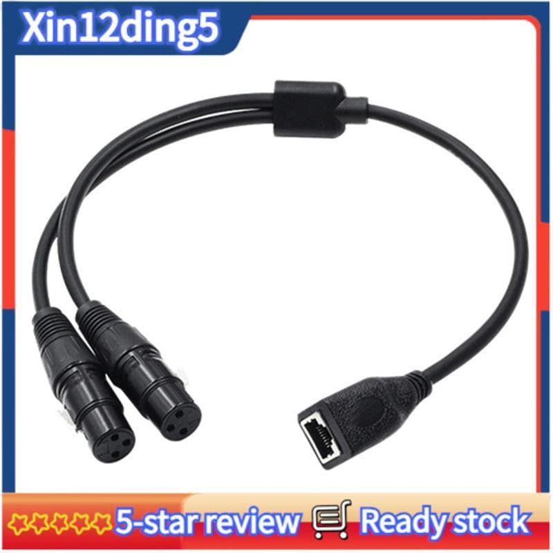 1 Unidade Dupla 3 Pinos XLR Fêmea Para RJ45 Adaptador RJ45 Cabo Duplo Série De Controlador CON E Acessórios De Peças Sob
