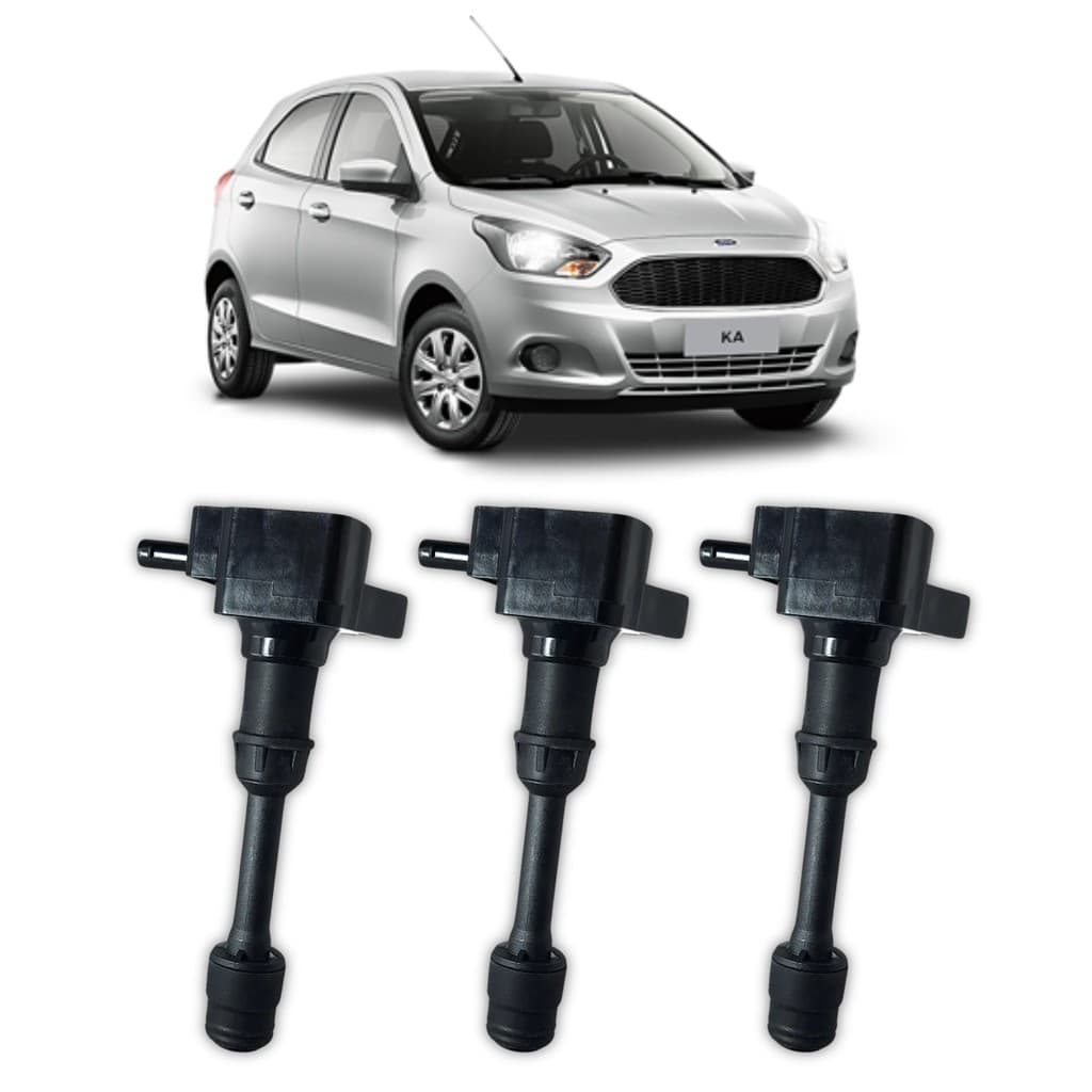 Kit 3 Bobina Ignição Ford New Ka 1.0 3cc 2014/2021 2 Pinos