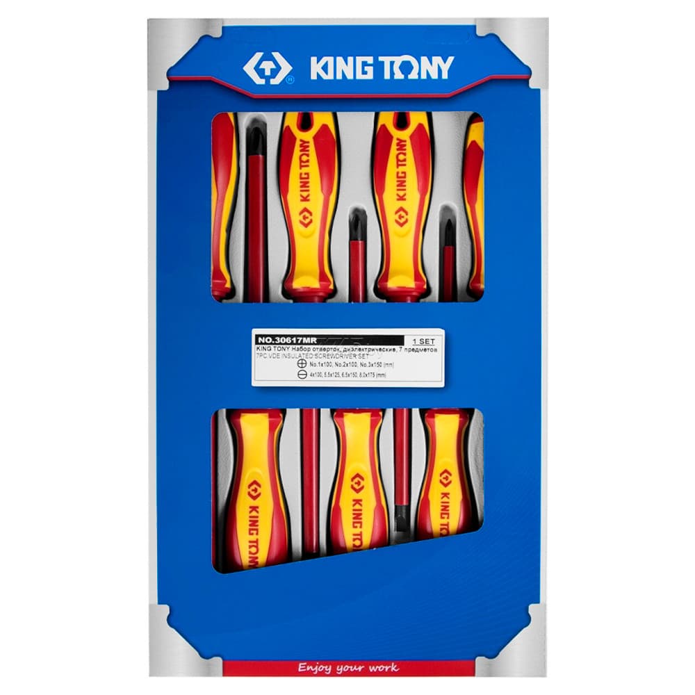 Jogo de Chave Philips / Fenda Isolada VDE Com 7 Peças King Tony 30617MR