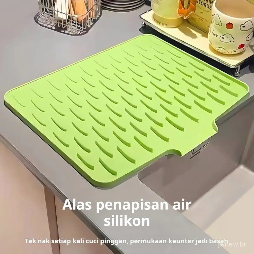 Tapete de silicone inclinado para cozinha, para drenagem de água, anti-queimaduras, isolante térmico, tapete espesso par