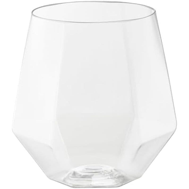 Taças De Vinho Hexagonais De Plástico Sem Haste , 12 Onças , Transparentes , BPA , Descartáveis , 16 Copos Por Pacote