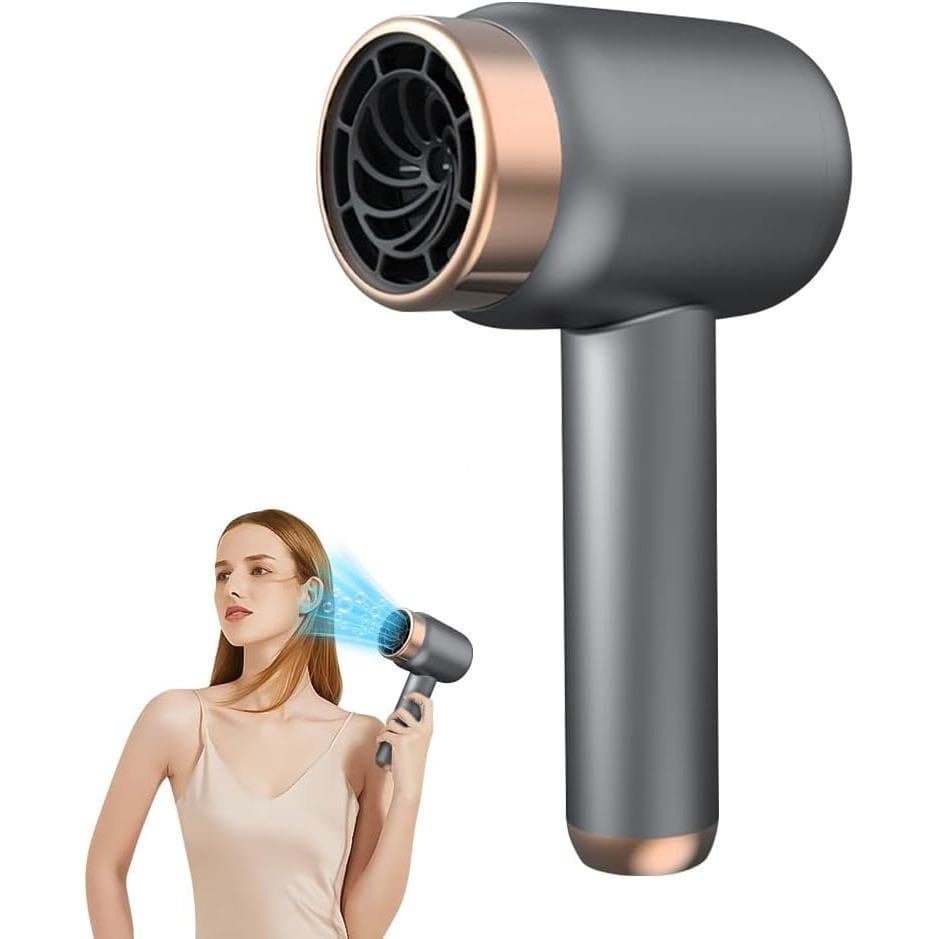Secador de cabelo sem fio, secador de cabelo de viagem com configurações ajustáveis de três velocidades, secador de cabe