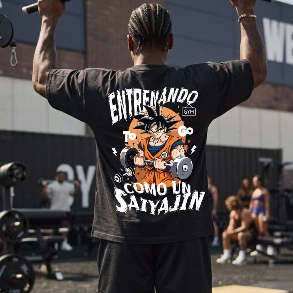Camisa Masculina Grande Confortavel Para Academia Musculação Camiseta Estampada Moda Anime 100% Algodão Confortavel
