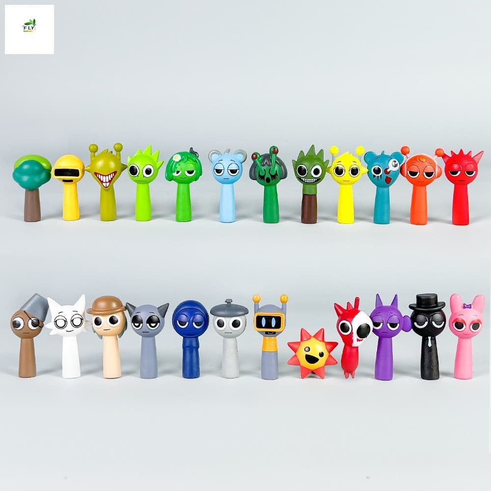 12pcs PVC Rhythm Box Music Game Boneca-Brinquedo Modelo Decorativo Feito À Mão