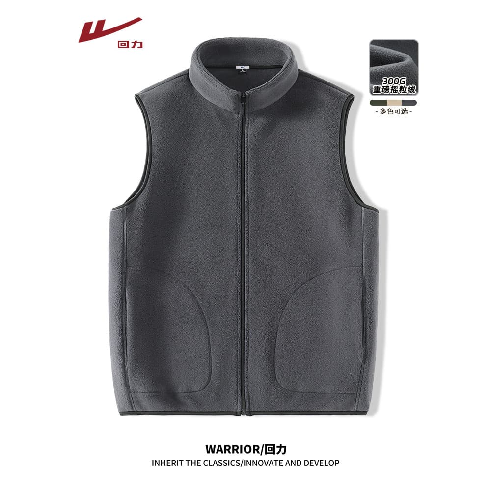 Puxar para trás colete de lã masculino outono inverno forro de lã engrossado colete de lã masculino novo estilo dupla fa