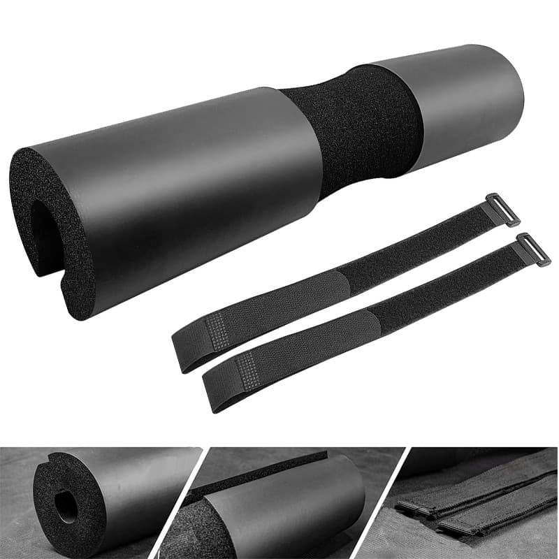 Squat Bar Protector Exercise Foam Gym Fitness Fecho Metálico Preto para Musculação