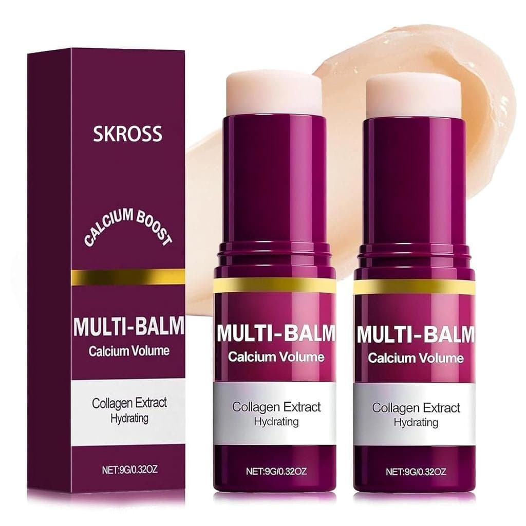 2 Peças de Bálsamo Multiuso de Cálcio, Bálsamo Multiuso de Cálcio para Volume – Bastão Hidratante de Colágeno Coreano pa