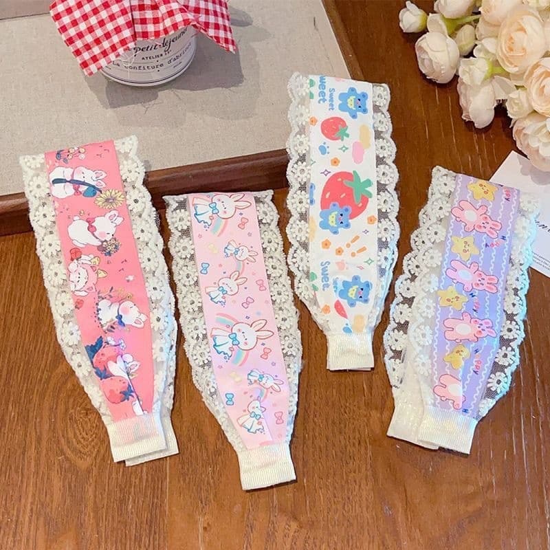 Floral laço Velcro bandana franja cabelo quebrado arrumado ferramenta útil Post bandana bonito influenciador menina band