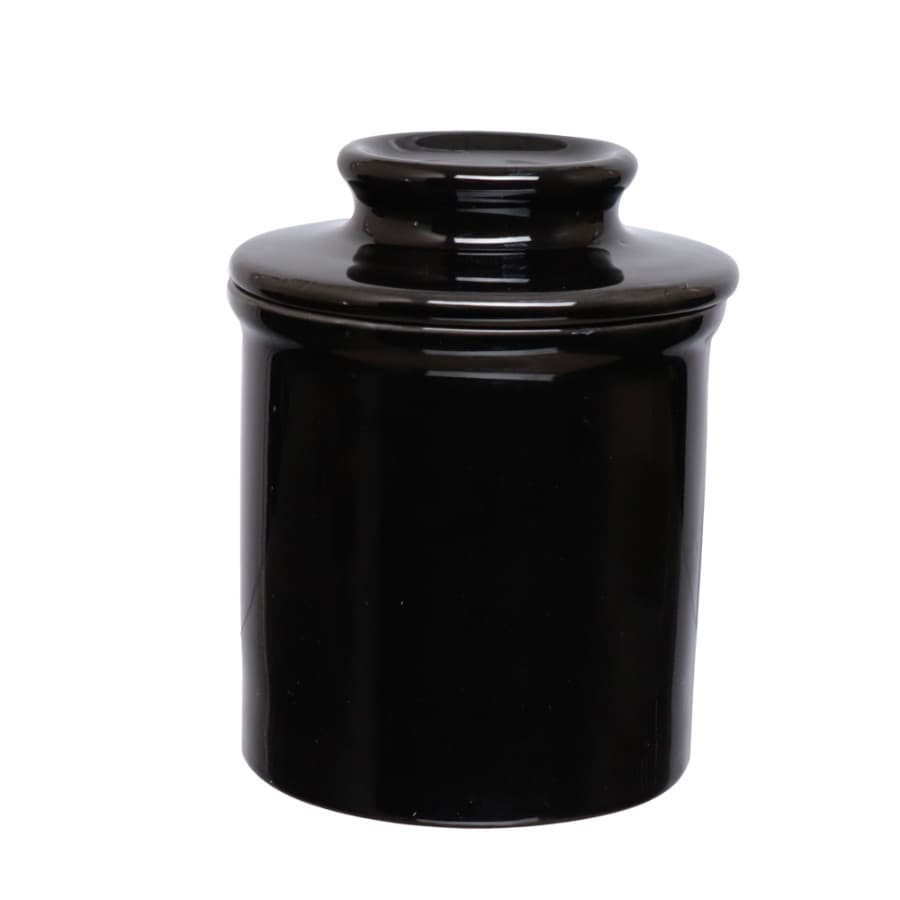 Manteigueira Francesa Porcelana Manhattan Preto Luxo