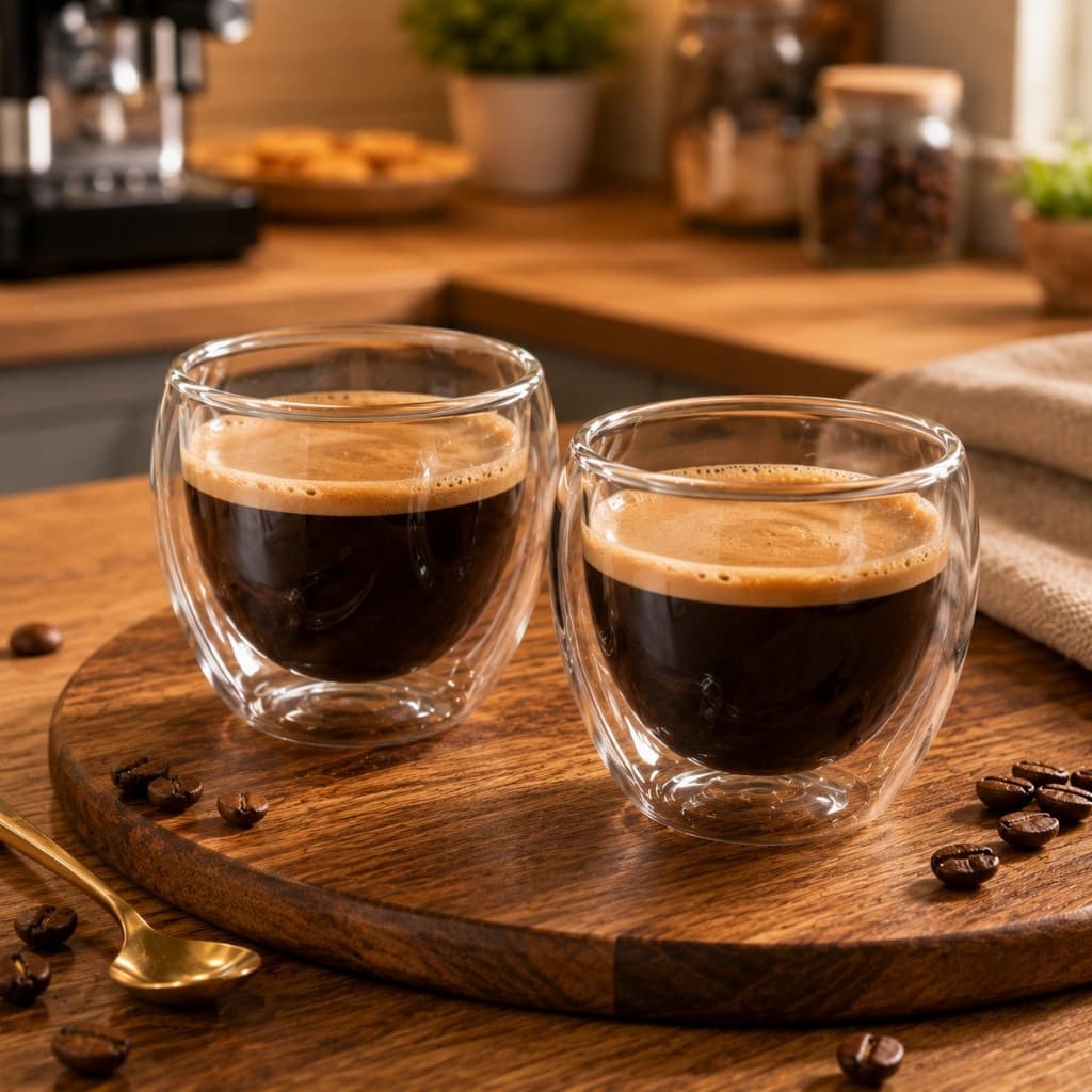 Conjunto Copos Borossilicato Coracao Amor 90ml Isolante Termico Cafe Cha Presente Elegante
