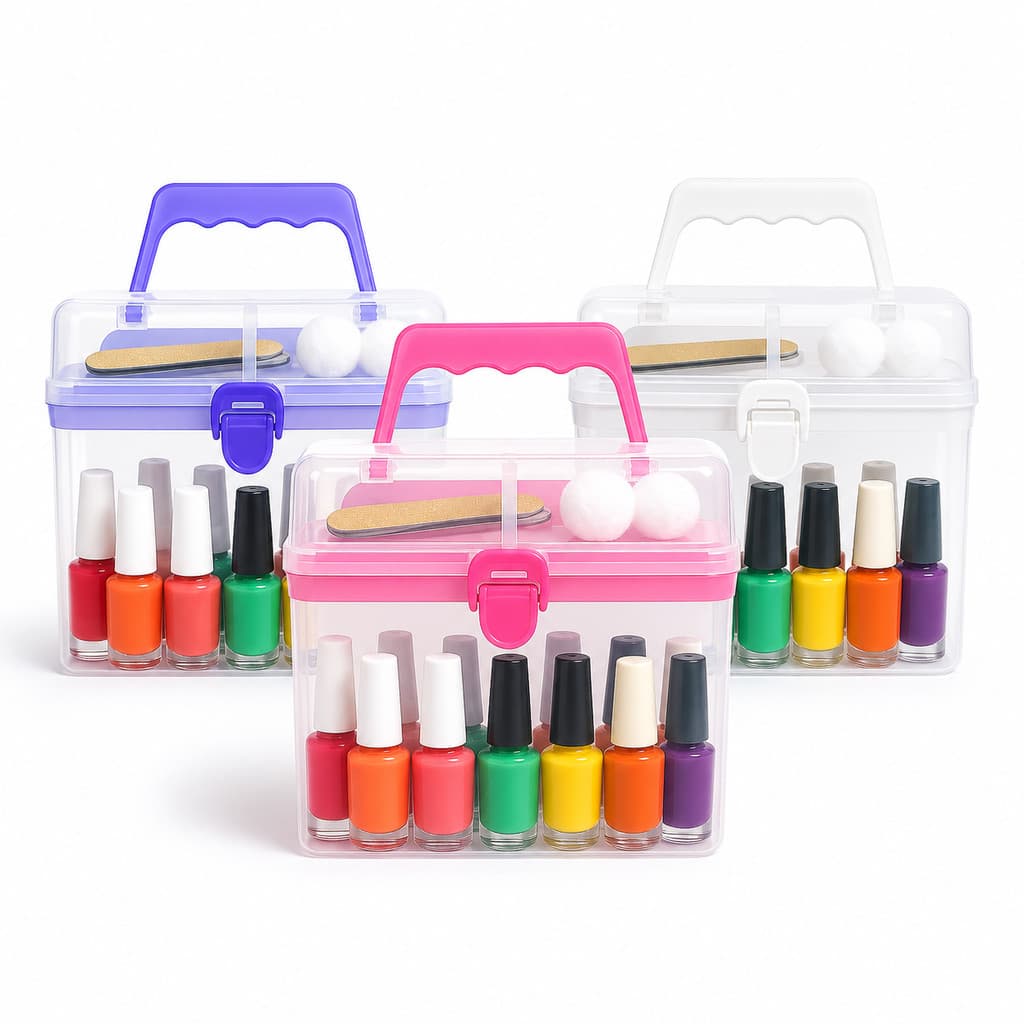 Maleta Organizadora Portátil para Esmaltes Maquiagem Cosméticos e Acessórios