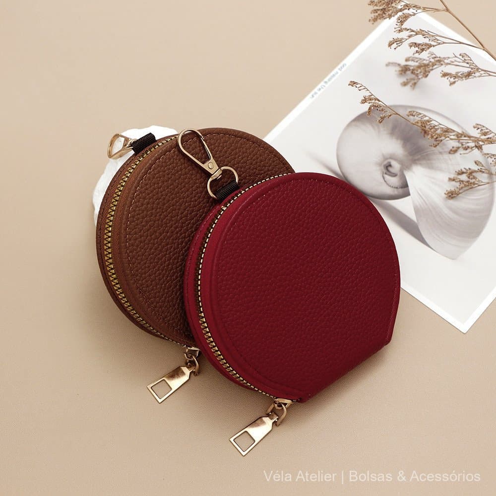 Mini carteira redonda estilo coreano INS, porta-moedas portátil feminino, bolsa de maquiagem, porta-moedas multifunciona