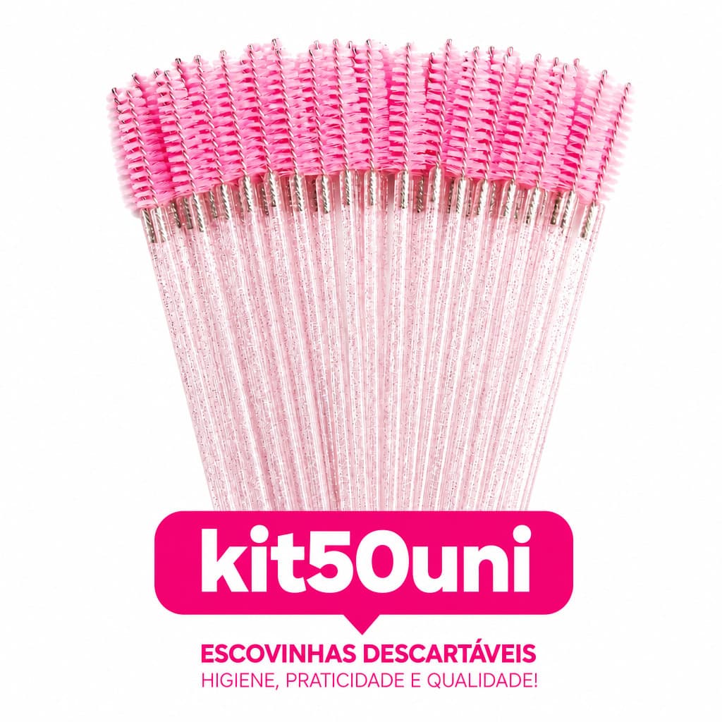 KIT 50/100/150/200unidades escovinhas com glitter Extensão de Cílios e sobrancelha
