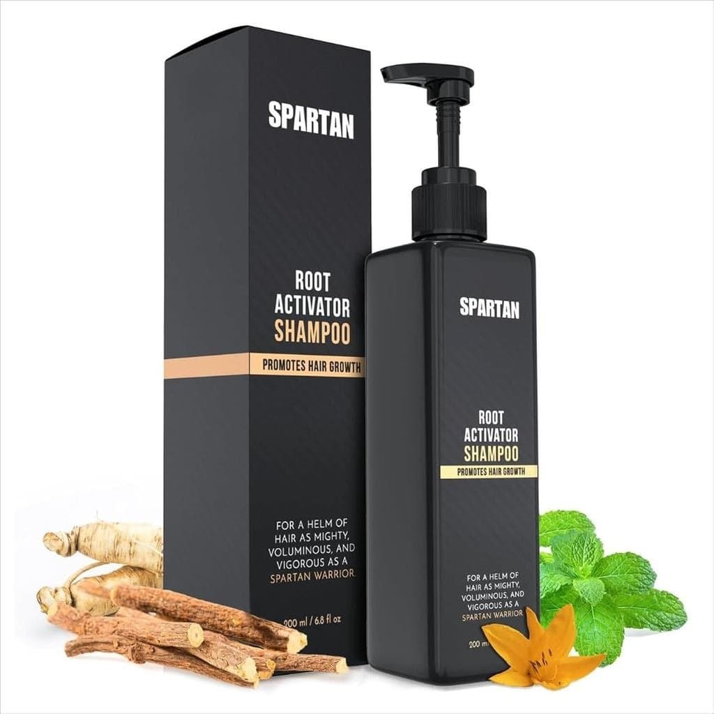 ESPÁRTANO ™   Shampoo Ativador de Raízes para Homens - Shampoo para, para Queda e Afinamento dos Fio