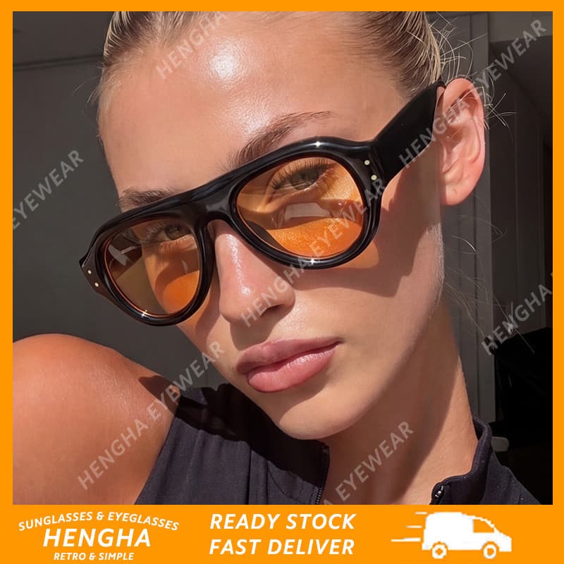 (HENGHA) Vintage Euro-American Oversized Pilot Sunnies Nova Chegada Estilo Y2K Retrô Unissex , Óculos De Sol UV400 Para