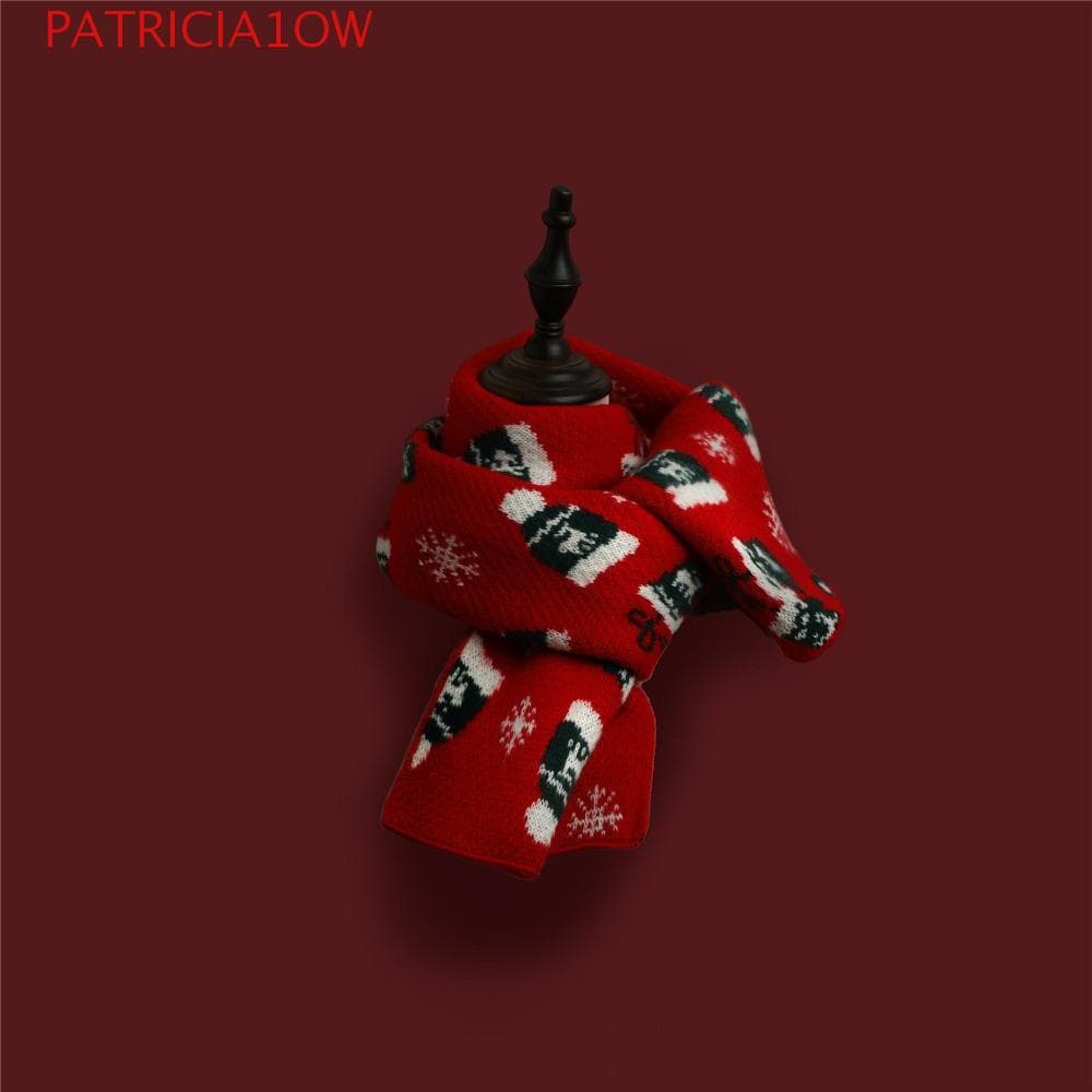 Cachecol de Natal PATRICIA1OW, cachecol de rena em tricô quente, cachecol grosso com padrão de cervo vintage, unissex VV