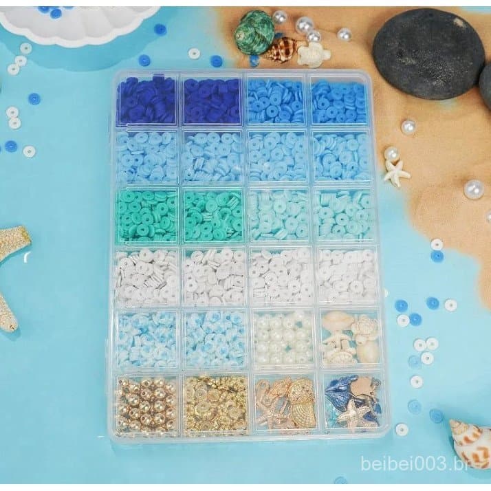 3000 peças de contas de argila para pulseiras, kit de fabricação de pulseiras de contas de argila com contas