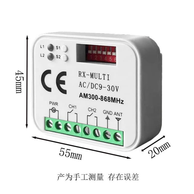 Interruptor multifrequência 280-868dc9-30v/ac85-250v controle de acesso de canal duplo controle remoto interruptor recep
