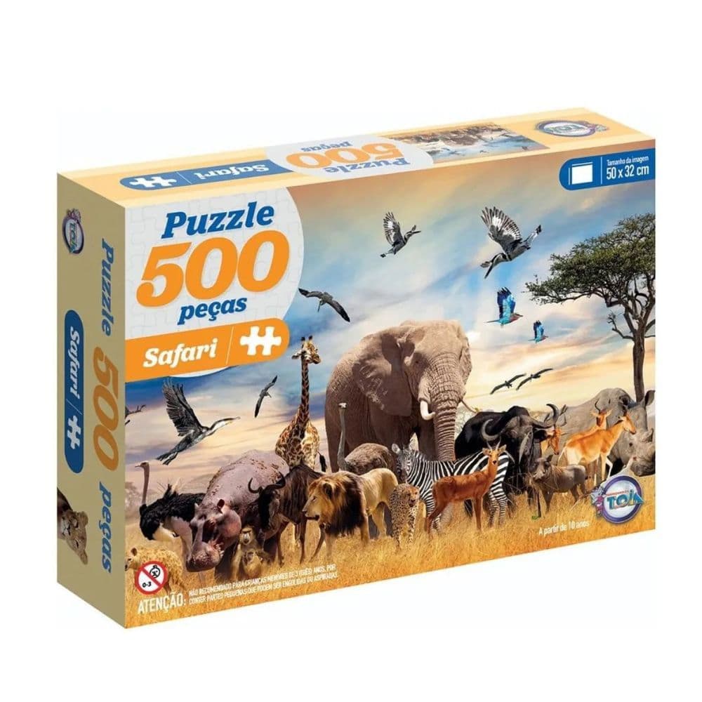Puzzle Quebra-Cabeça Safari 500 Peças Toia Brinquedos