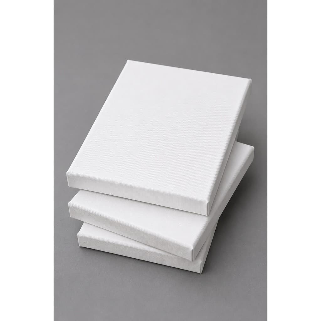 Kit 6 Telas Para Pintura 10x15cm Algodão com Armação de Madeira Uso Artístico