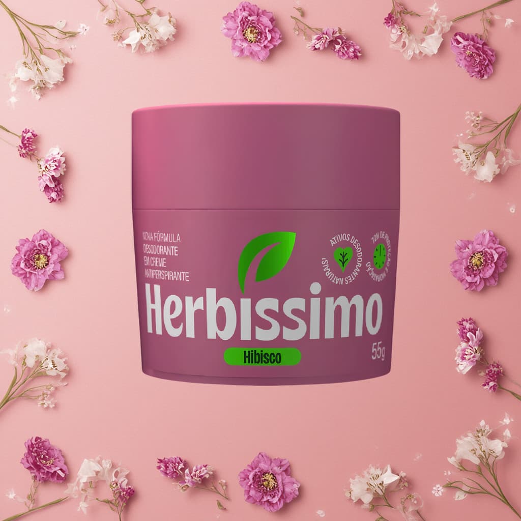 Desodorante Creme Herbíssimo Hibisco 55g - Uniformiza Tom e Hidrata